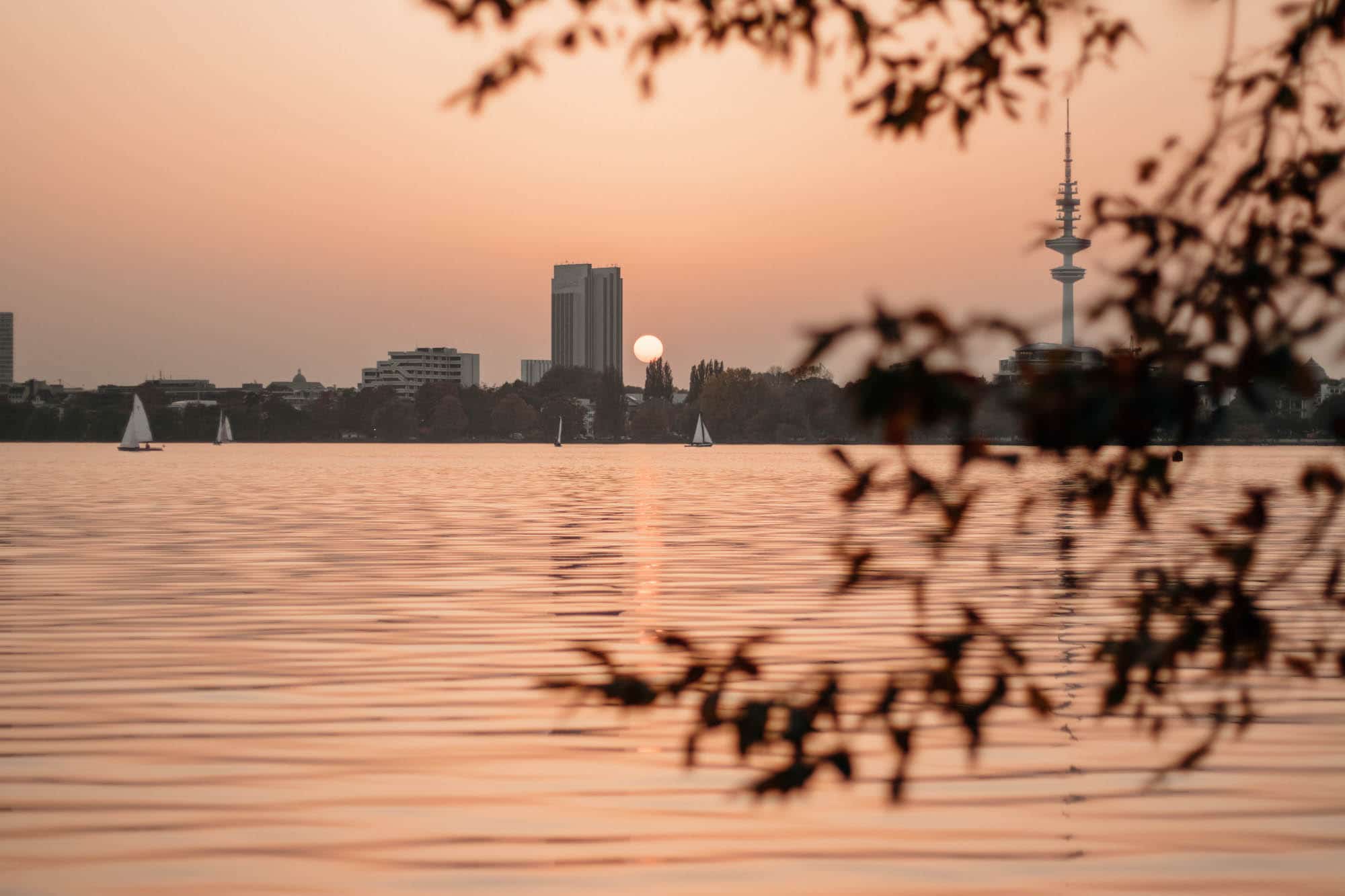 alster sonnenuntergang