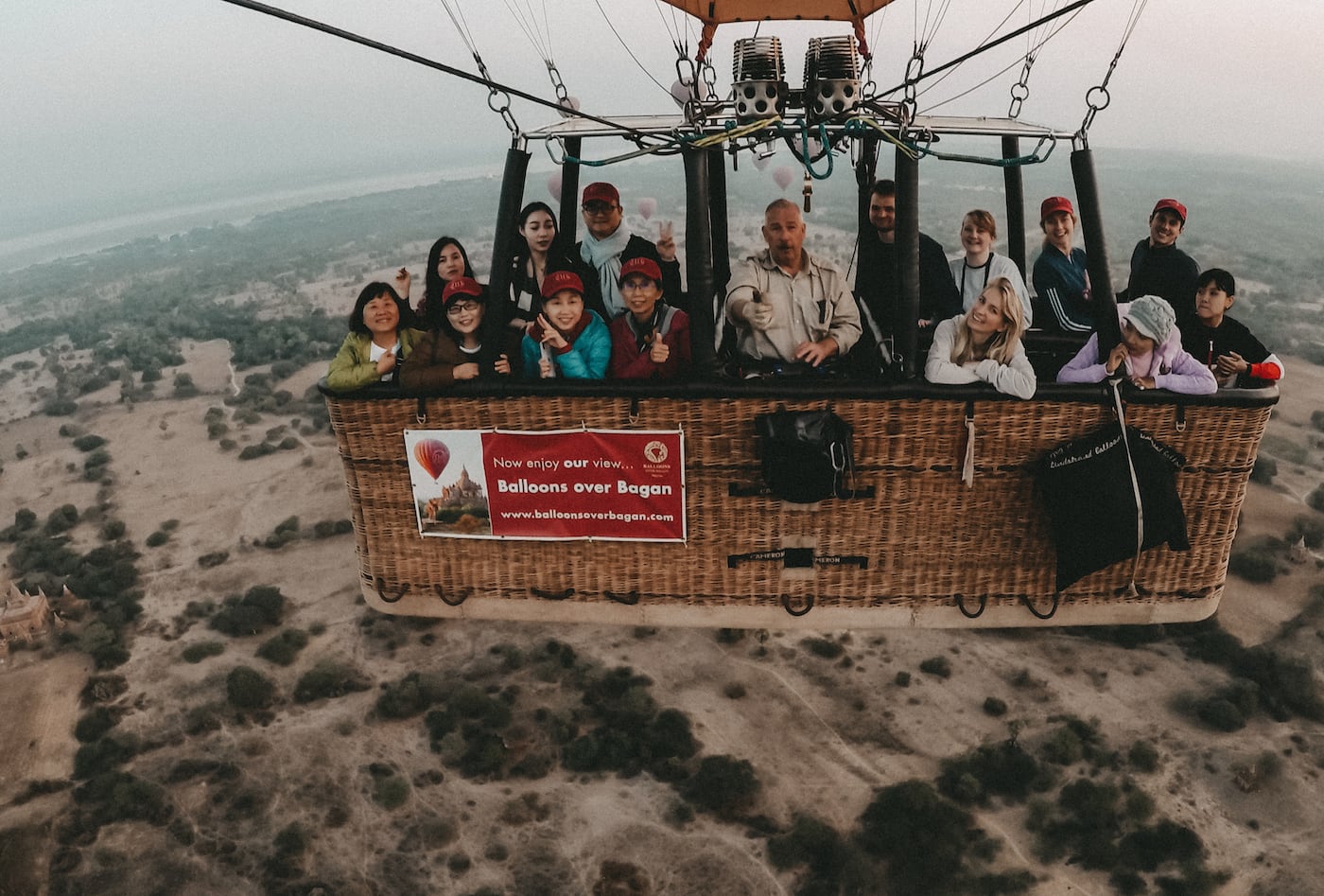 Balloons over Bagan Inflight Photo