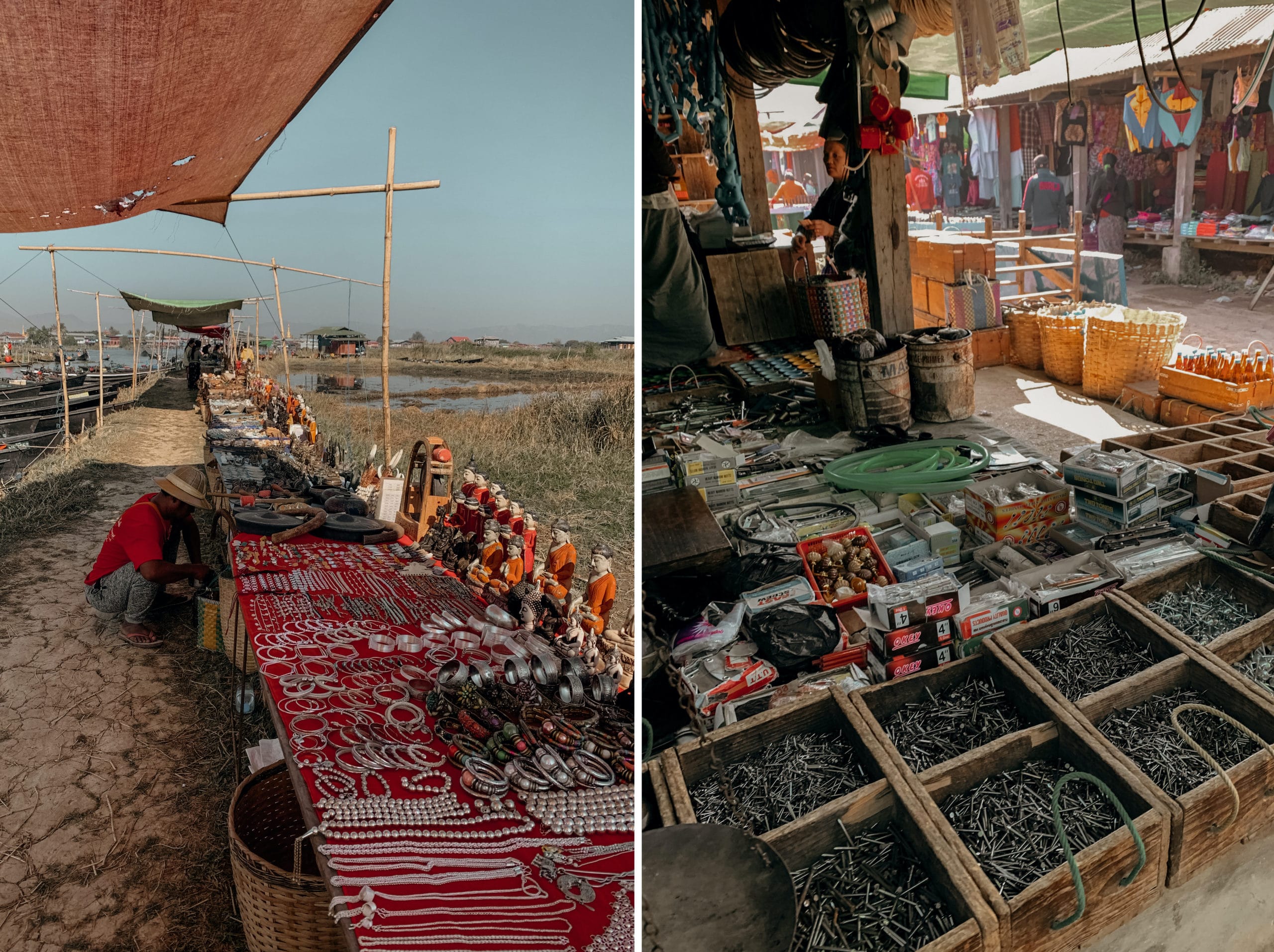 inle lake markt souvenirs